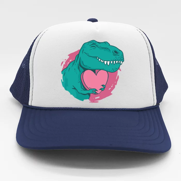 Valentines T-Rex Heart Trucker Hat