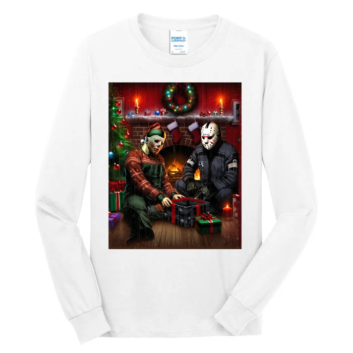 Voorhees And Myers Christmas Horror Christmas Tall Long Sleeve T-Shirt