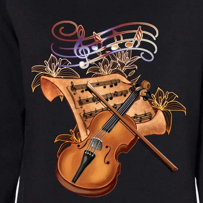 Violin And Musical Note Gift Womens California Wash Sweatshirt