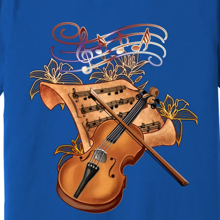 Violin And Musical Note Gift Premium T-Shirt