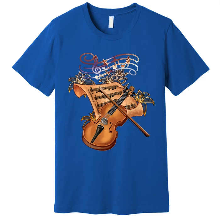 Violin And Musical Note Gift Premium T-Shirt