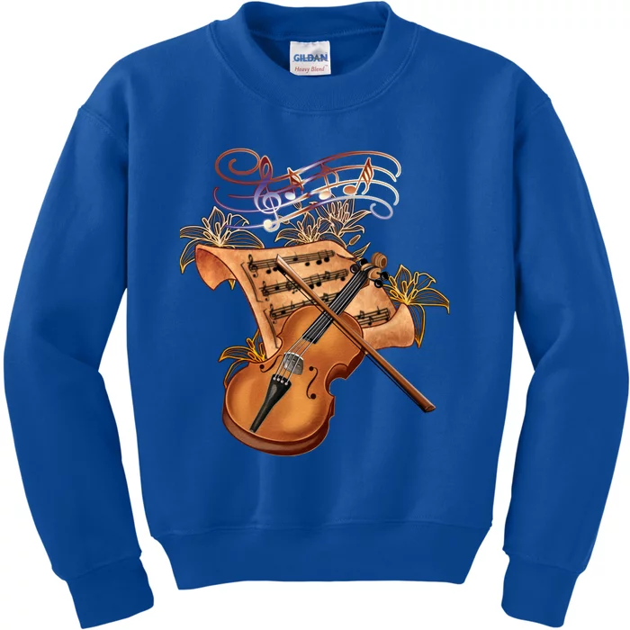 Violin And Musical Note Gift Kids Sweatshirt