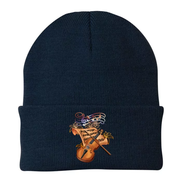 Violin And Musical Note Gift Knit Cap Winter Beanie