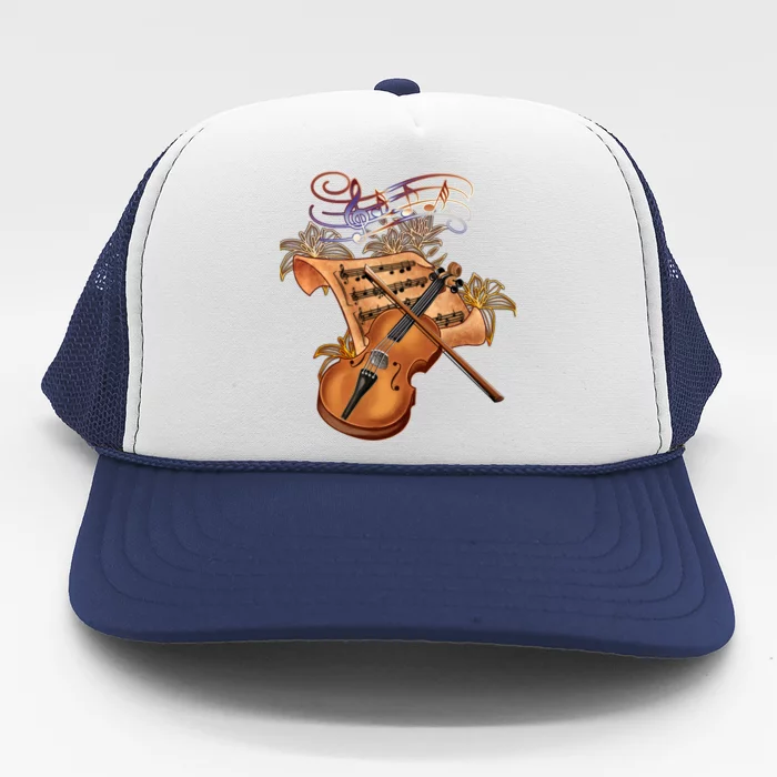 Violin And Musical Note Gift Trucker Hat