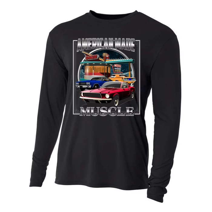 Vintage American Made Muscle Classic Cars And Diner Cooling Performance Long Sleeve Crew