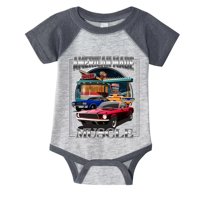 Vintage American Made Muscle Classic Cars And Diner Infant Baby Jersey Bodysuit