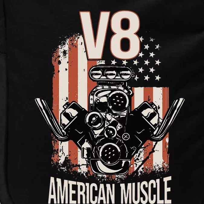 V8 American Muscle Car Usa Flag Engine V8 Impact Tech Backpack