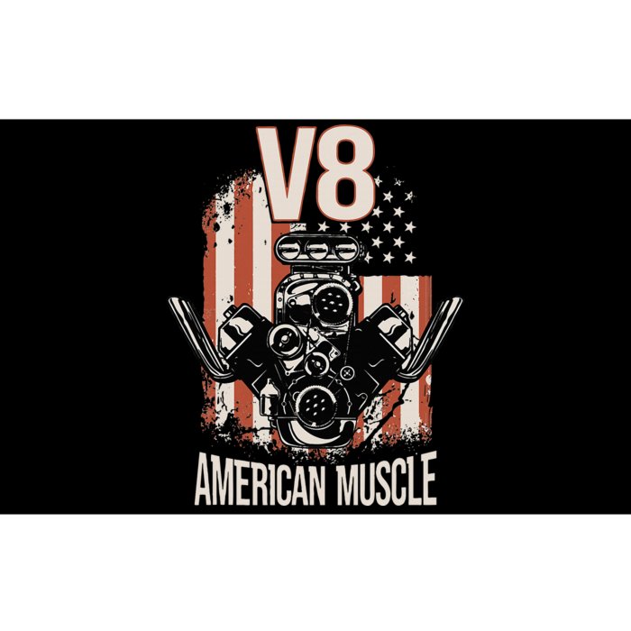 V8 American Muscle Car Usa Flag Engine V8 Bumper Sticker