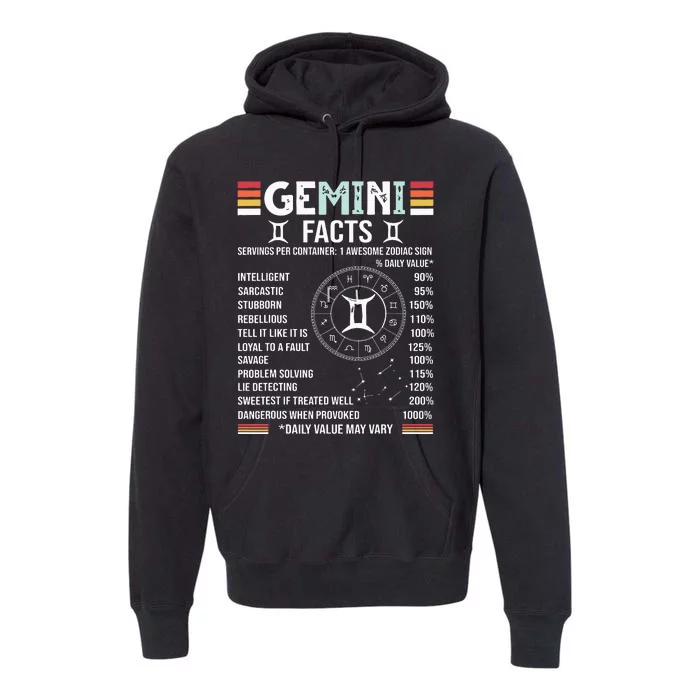 Vintage Astrology May June Birthday Zodiac Sign Retro Gemini Premium Hoodie