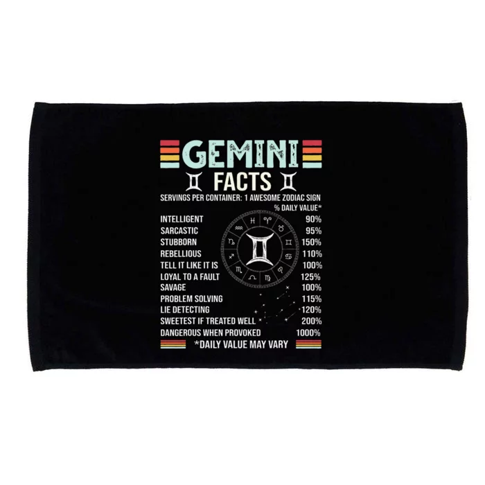 Vintage Astrology May June birthday Zodiac sign retro Gemini Microfiber Hand Towel