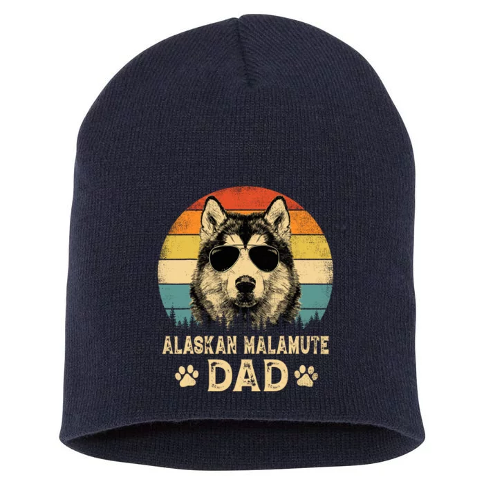 Vintage Alaskan Malamute Dad Dog Lovers FatherS Day Short Acrylic Beanie