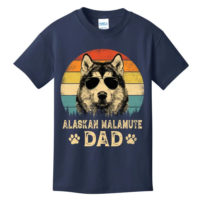 Vintage Alaskan Malamute Dad Dog Lovers FatherS Day Kids T-Shirt