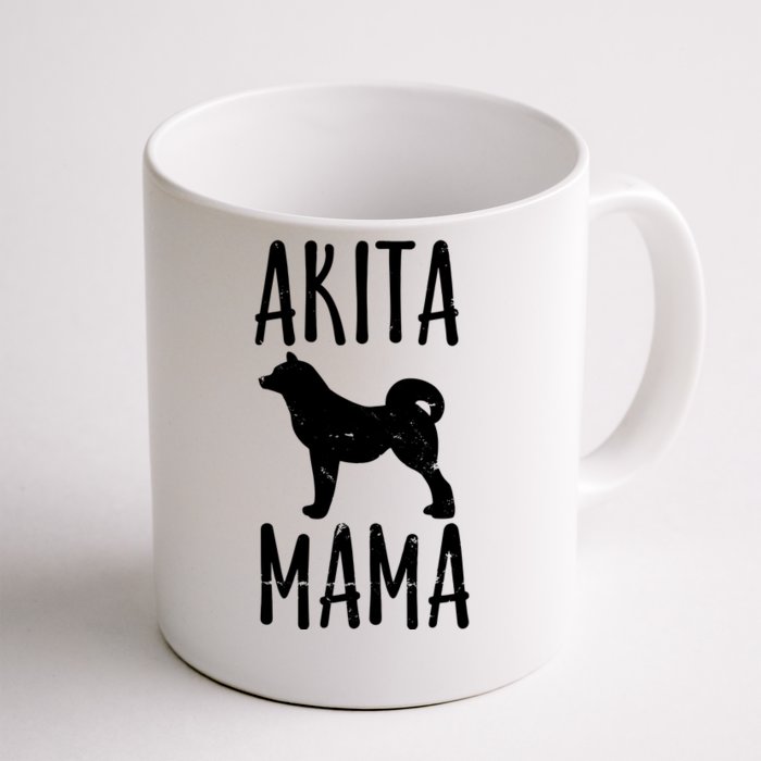 Vintage Akita Mama Gift Akita Mom Pet Dog Owner Mother Front & Back Coffee Mug