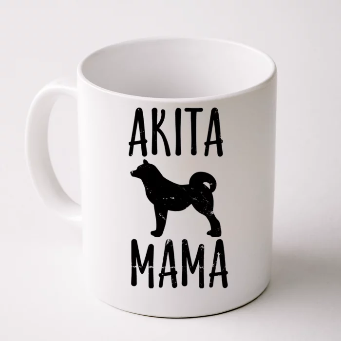 Vintage Akita Mama Gift Akita Mom Pet Dog Owner Mother Front & Back Coffee Mug