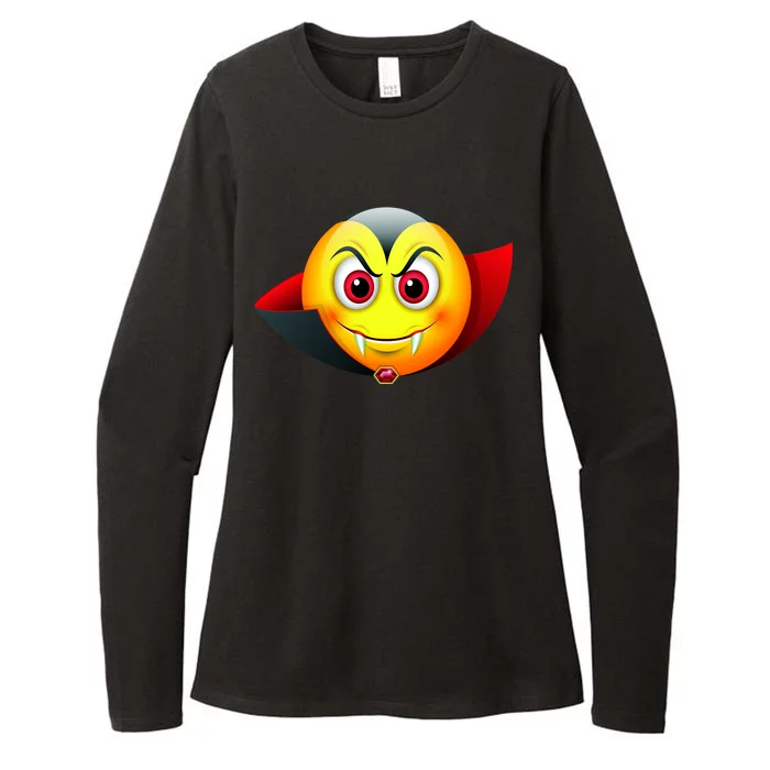 Vampire Halloween Emoji Womens CVC Long Sleeve Shirt