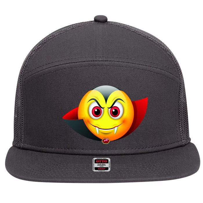 Vampire Halloween Emoji 7 Panel Mesh Trucker Snapback Hat