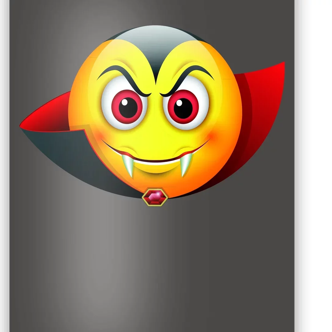 Vampire Halloween Emoji Poster