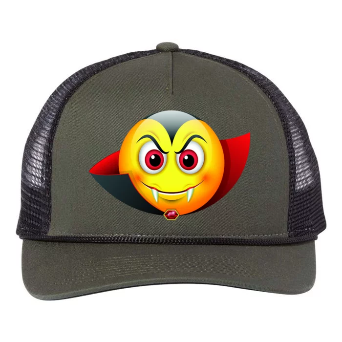 Vampire Halloween Emoji Retro Rope Trucker Hat Cap