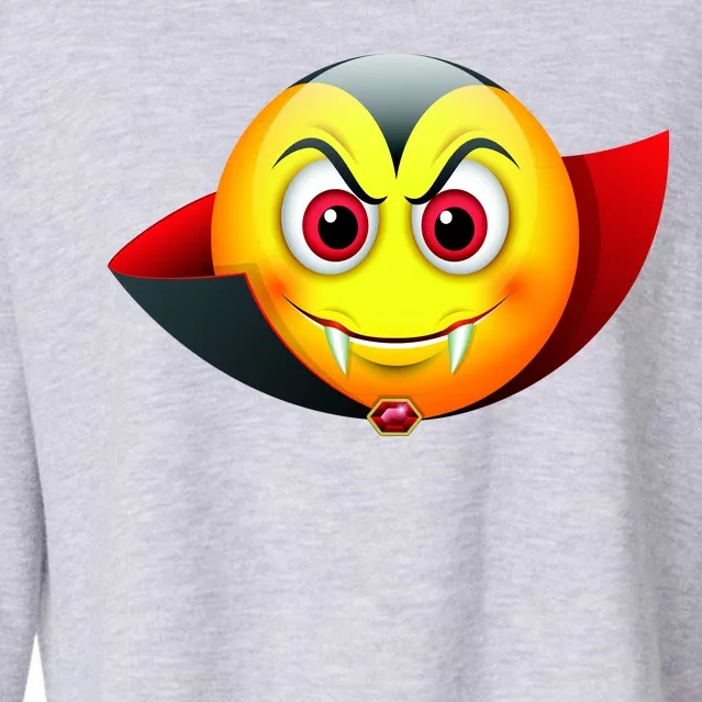 Vampire Halloween Emoji Cropped Pullover Crew