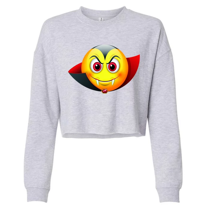 Vampire Halloween Emoji Cropped Pullover Crew