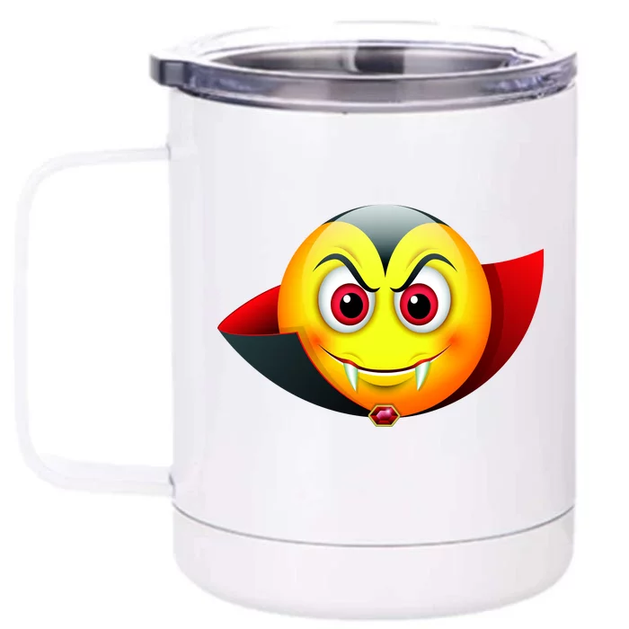 Vampire Halloween Emoji Front & Back 12oz Stainless Steel Tumbler Cup