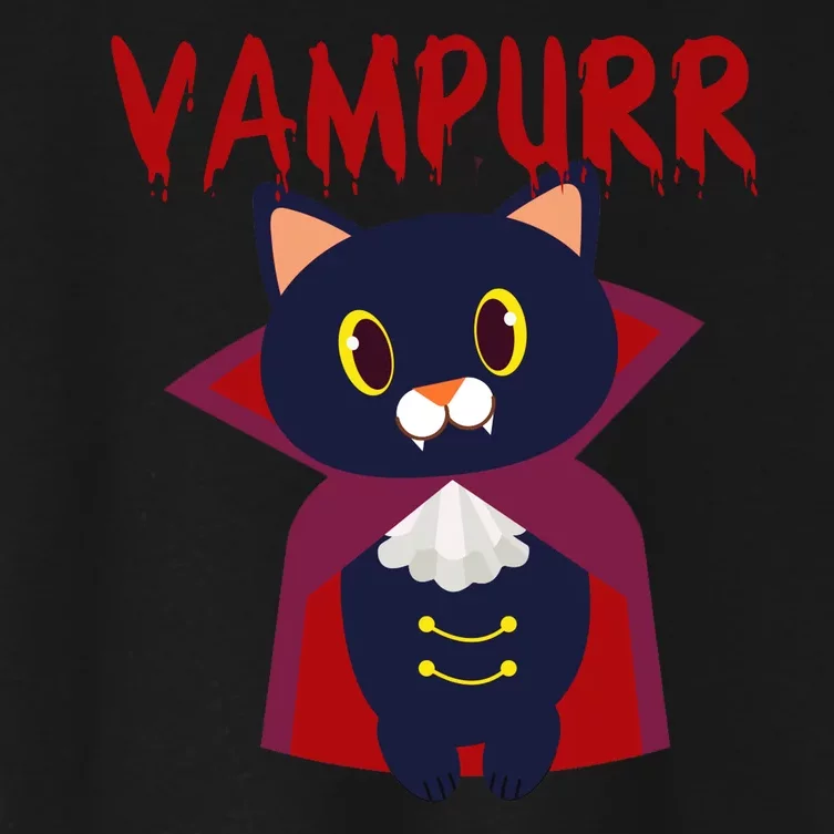 Vampurr Vampire Cat Women's Crop Top Tee