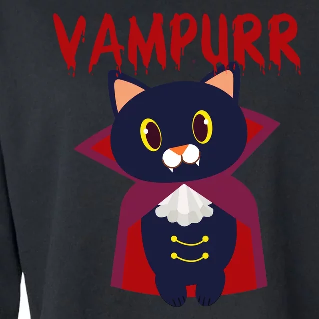 Vampurr Vampire Cat Cropped Pullover Crew