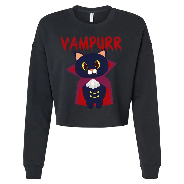 Vampurr Vampire Cat Cropped Pullover Crew