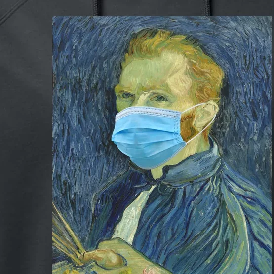 Van Gogh Funny Quarantine Mask Performance Fleece Hoodie