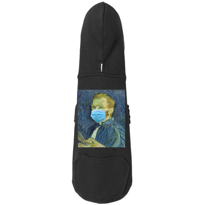 Van Gogh Funny Quarantine Mask Doggie 3-End Fleece Hoodie