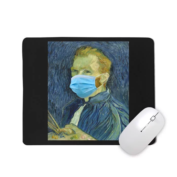 Van Gogh Funny Quarantine Mask Mousepad