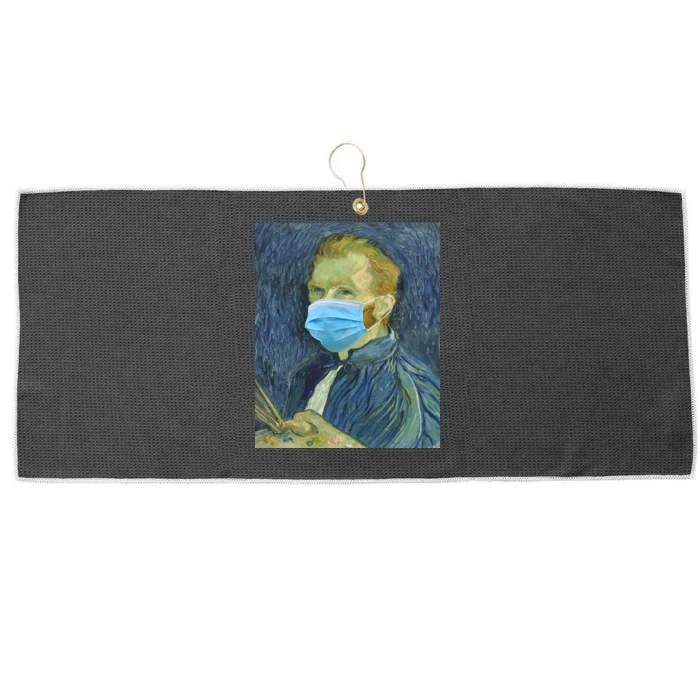 Van Gogh Funny Quarantine Mask Large Microfiber Waffle Golf Towel