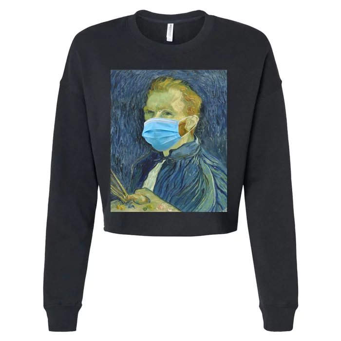 Van Gogh Funny Quarantine Mask Cropped Pullover Crew