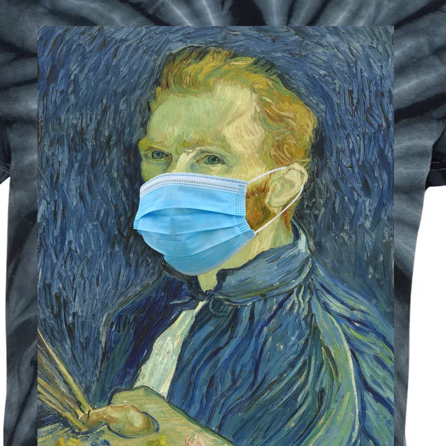 Van Gogh Funny Quarantine Mask Kids Tie-Dye T-Shirt