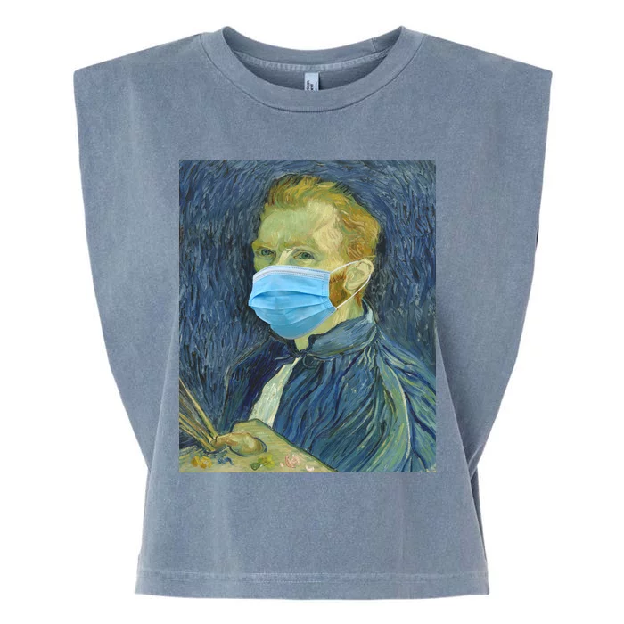 Van Gogh Funny Quarantine Mask Garment-Dyed Women's Muscle Tee