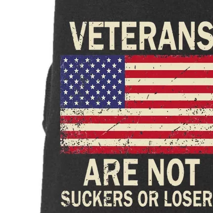 Veterans Are Not Suckers Or Losers Biden 2024 Anti Trump Doggie 3-End Fleece Hoodie