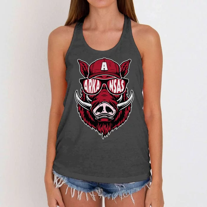 Vintage Arkansas Name Pride Apparel Arkansas Women's Knotted Racerback Tank