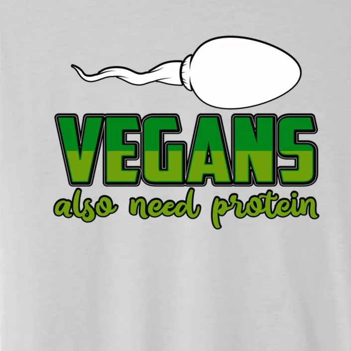 Vegans Also Need Protein Vegan Funny Saying Gift ChromaSoft Performance T-Shirt