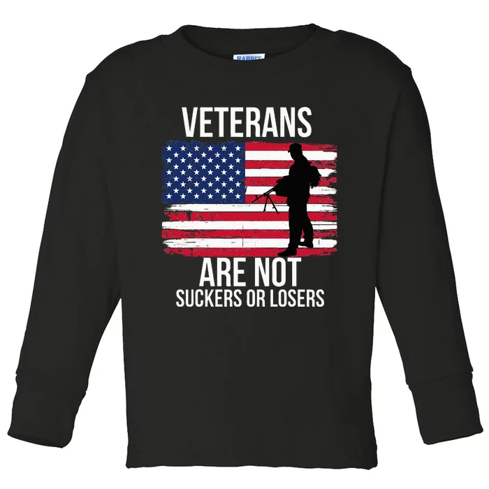 Veterans Are Not Suckers Or Losers Biden 2024 Toddler Long Sleeve Shirt