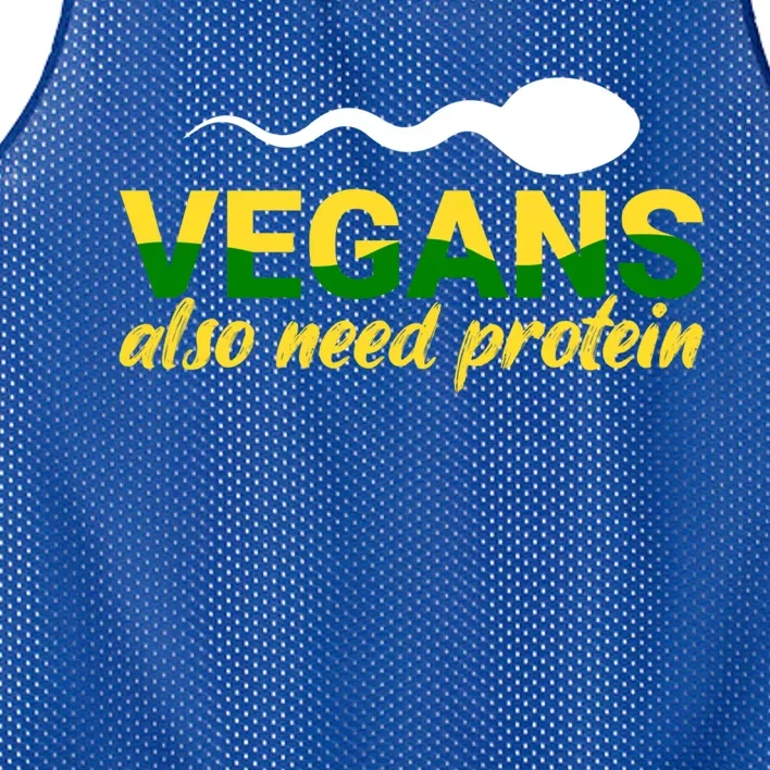 Vegans Also Need Protein Gift Mesh Reversible Basketball Jersey Tank