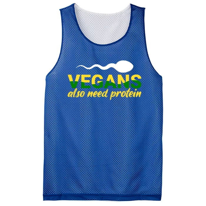 Vegans Also Need Protein Gift Mesh Reversible Basketball Jersey Tank