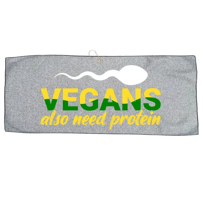 Vegans Also Need Protein Gift Large Microfiber Waffle Golf Towel