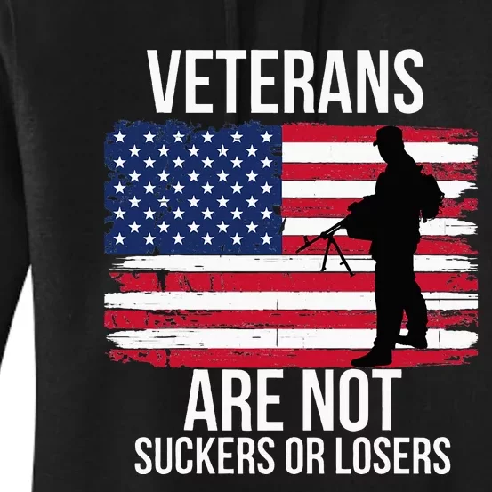 Veterans Are Not Suckers Or Losers Biden 2020 Anti Trump Women's Pullover Hoodie