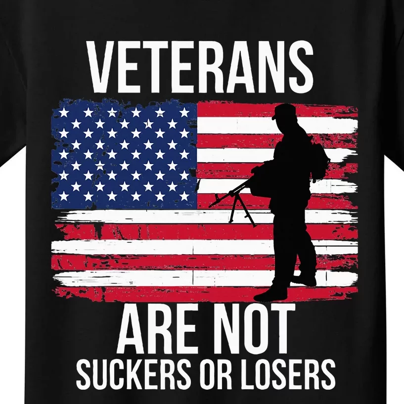 Veterans Are Not Suckers Or Losers Biden 2020 Anti Trump Kids T-Shirt