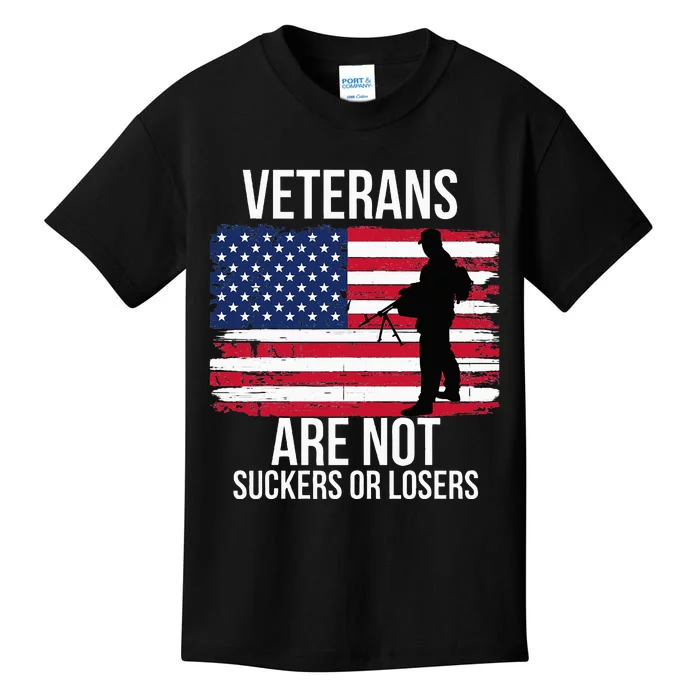 Veterans Are Not Suckers Or Losers Biden 2020 Anti Trump Kids T-Shirt