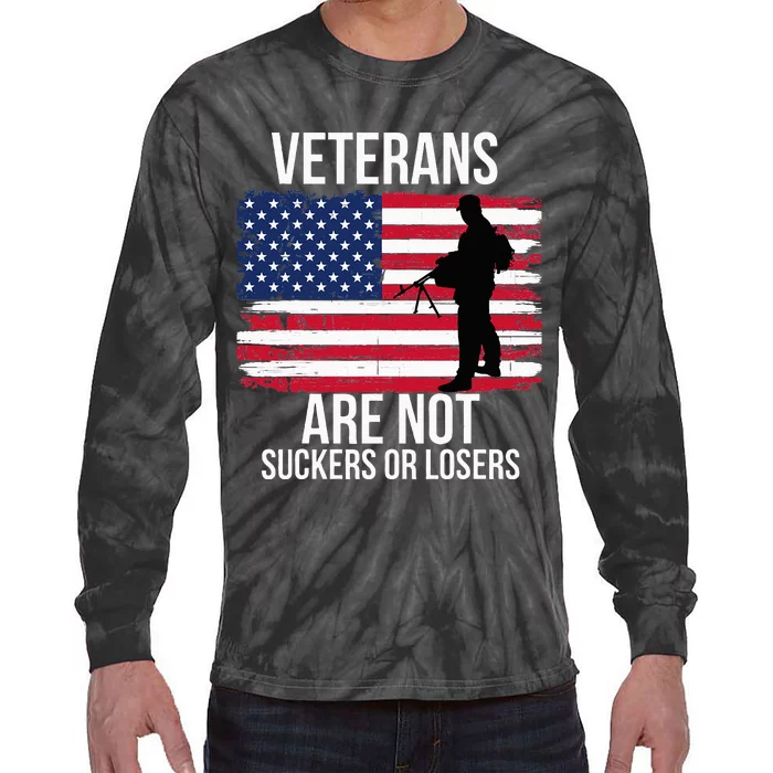 Veterans Are Not Suckers Or Losers Biden 2020 Anti Trump Tie-Dye Long Sleeve Shirt