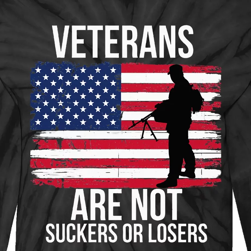 Veterans Are Not Suckers Or Losers Biden 2020 Anti Trump Tie-Dye Long Sleeve Shirt