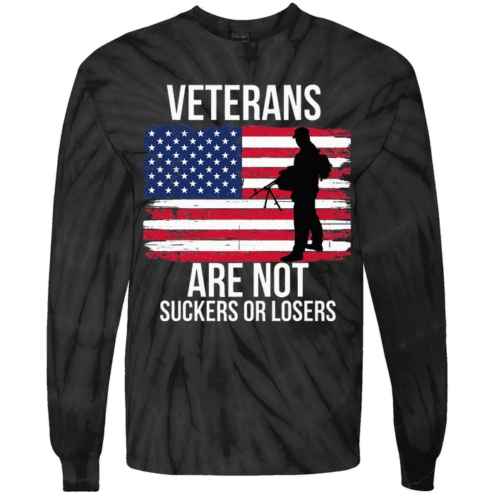 Veterans Are Not Suckers Or Losers Biden 2020 Anti Trump Tie-Dye Long Sleeve Shirt