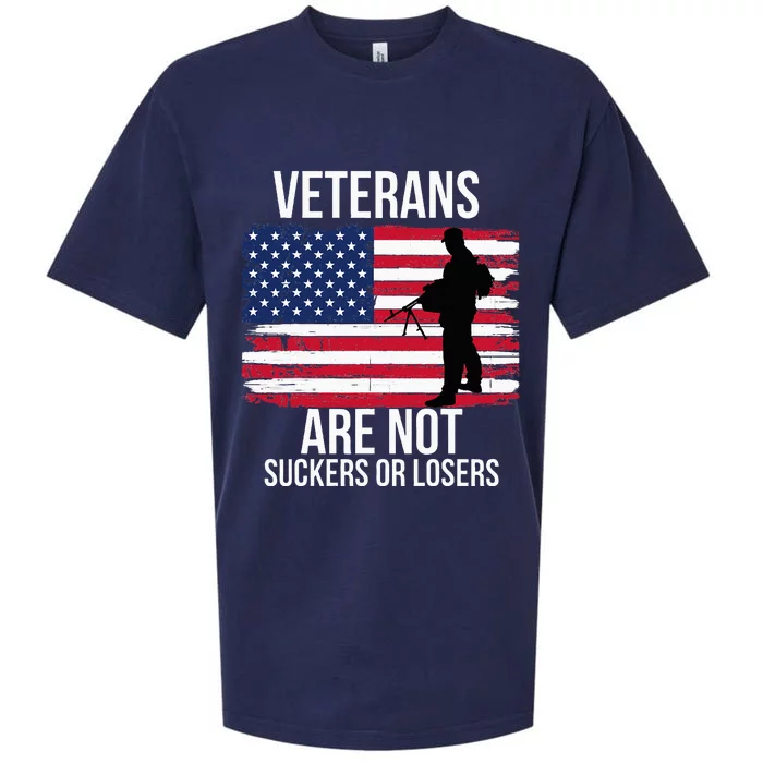 Veterans Are Not Suckers Or Losers Biden 2020 Anti Trump Sueded Cloud Jersey T-Shirt