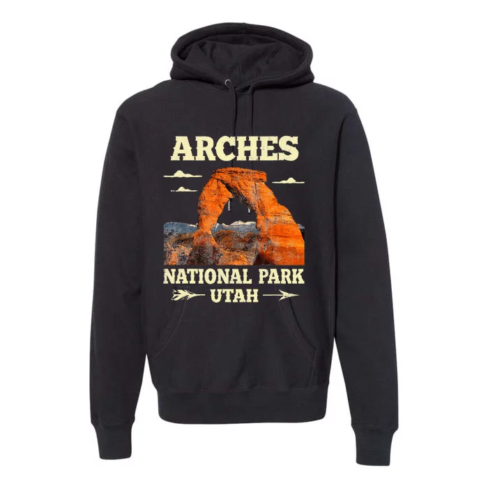 Vintage Arches National Park Retro Premium Hoodie